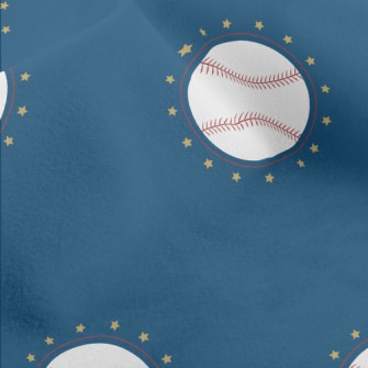 Baseball With Stars Around Micro Fleece