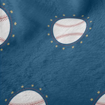 Baseball With Stars Around Minky