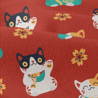 Lucky Cat And Sakura Modern Jersey