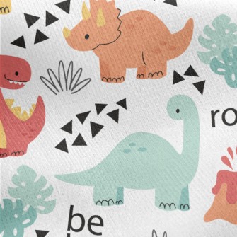 Lively Dinosaur Family Jersey Backed Fleece