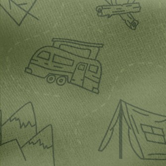 Camper Tent Jersey Backed Fleece