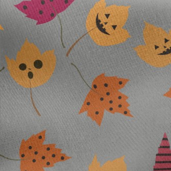 Funny Face Striped Maple Leaf Jersey Backed Fleece