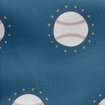 Baseball With Stars Around Jersey Backed Fleece