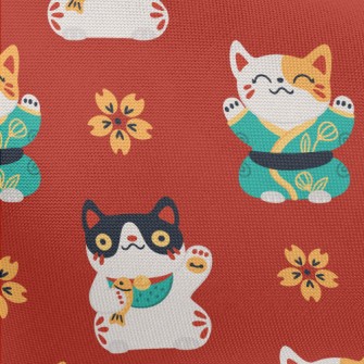 Lucky Cat And Sakura Pongee