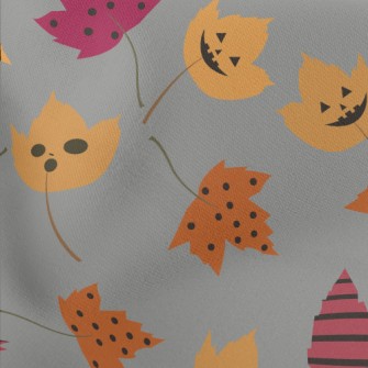 Funny Face Striped Maple Leaf Lightweight Cotton Poplin