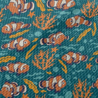 Colorful Clown Fish Birdseye Piqué