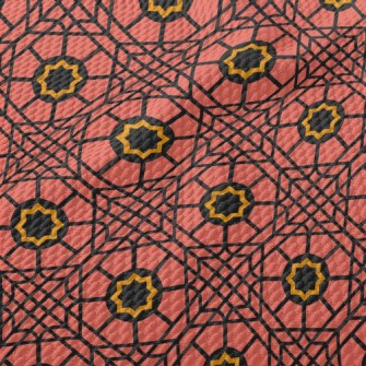 Block Interlaced Geometry Birdseye Piqué