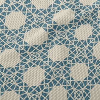 Polygonal Geometric Square Birdseye Piqué
