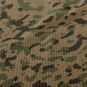 Irregular Camouflage Pattern Birdseye Piqué