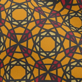 Staggered Polygonal Geometric  Chiffon