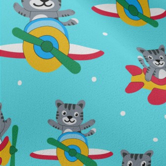 Flying Cats On A Plane Chiffon