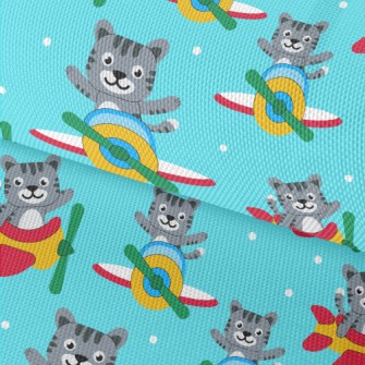 Flying Cats On A Plane Waterproof Oxford