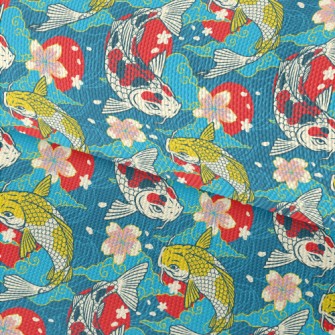 Colorful Japanese Koi Waterproof Oxford