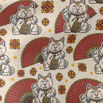 Lucky Cat Fan Waterproof Canvas