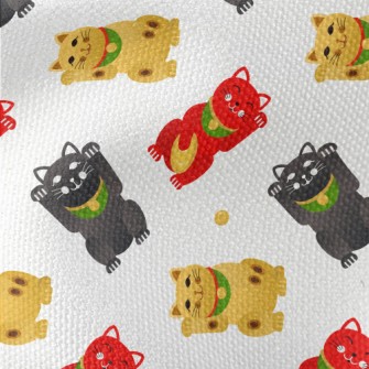 Cute Three-color Lucky Cat Waterproof Canvas