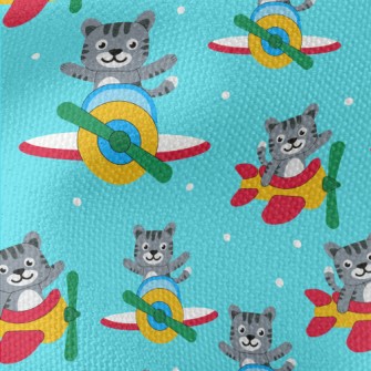 Flying Cats On A Plane Waterproof Canvas