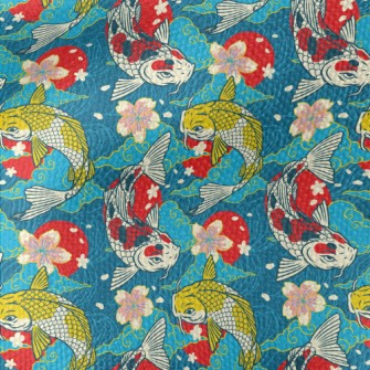 Colorful Japanese Koi Waterproof Canvas