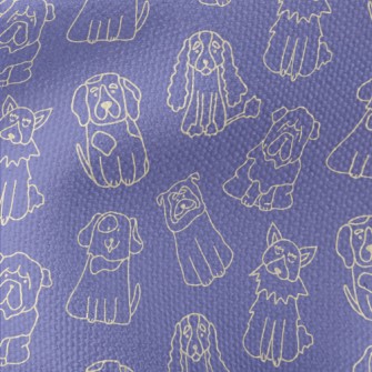 Cute Line Dog Waterproof Canvas