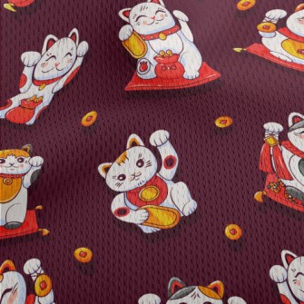 Lively Lucky Cat Athletic Mesh Flat Back