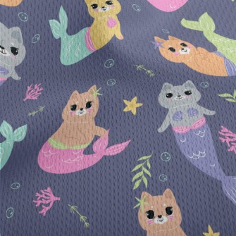 Beautiful Cat Mermaid Athletic Mesh Flat Back