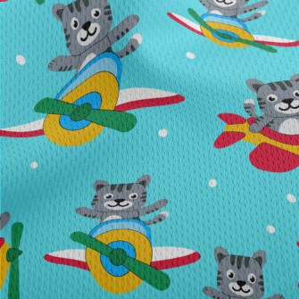 Flying Cats On A Plane Athletic Mesh Flat Back