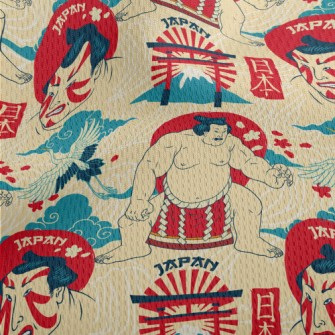 Japanese Sumo Wrestler Athletic Mesh Flat Back