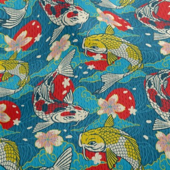 Colorful Japanese Koi Athletic Mesh Flat Back