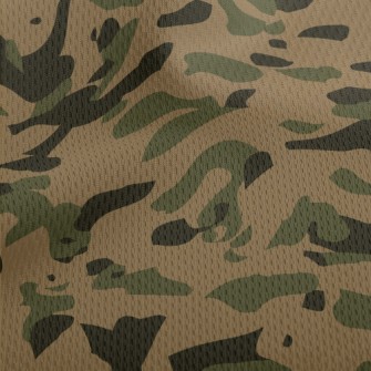 Irregular Camouflage Pattern Athletic Mesh Flat Back