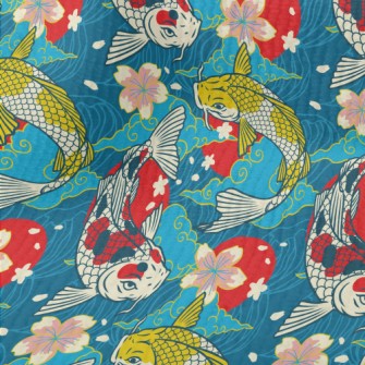 Colorful Japanese Koi Terry