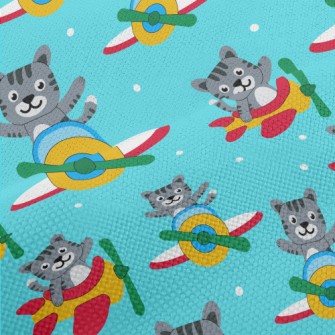 Flying Cats On A Plane Performance Linen