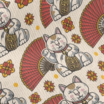 Lucky Cat Fan Standard Corduroy