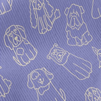 Cute Line Dog Standard Corduroy
