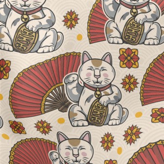 Lucky Cat Fan Stretch Ponte