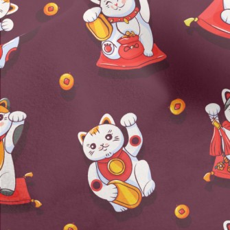 Lively Lucky Cat Micro Fleece