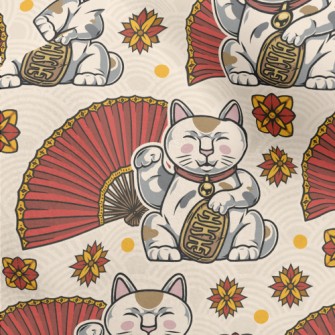 Lucky Cat Fan Micro Fleece