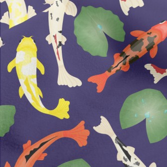 Noble Koi In Pond Micro Fleece