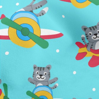 Flying Cats On A Plane Micro Fleece