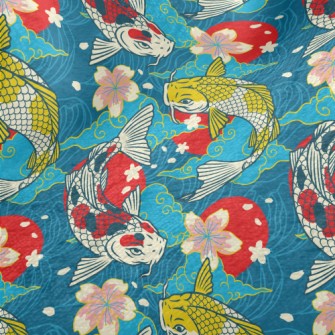 Colorful Japanese Koi Minky