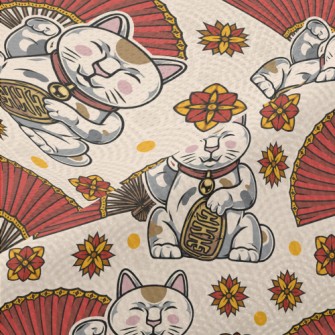 Lucky Cat Fan Piqué