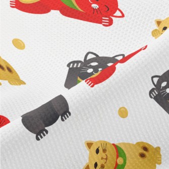 Cute Three-color Lucky Cat Piqué