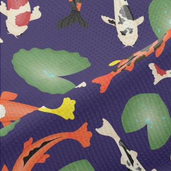 Noble Koi In Pond Piqué