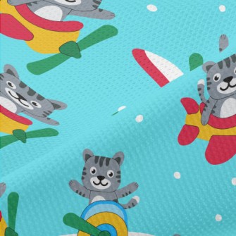 Flying Cats On A Plane Piqué
