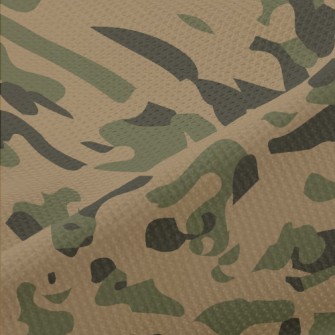 Irregular Camouflage Pattern Piqué