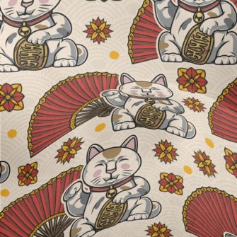 Lucky Cat Fan Lightweight Performance Linen