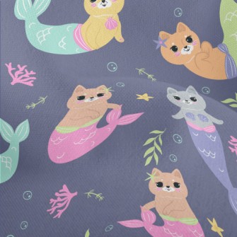 Beautiful Cat Mermaid Lightweight Performance Linen