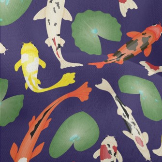 Noble Koi In Pond Lightweight Performance Linen