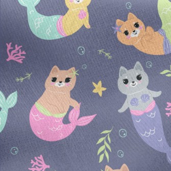 Beautiful Cat Mermaid Jersey Backed Fleece