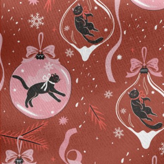 Black Cat Decoration Jersey Backed Fleece