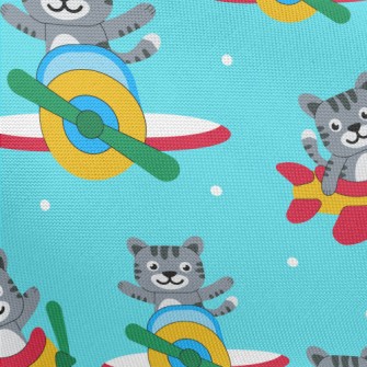 Flying Cats On A Plane Pongee
