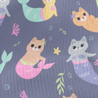 Beautiful Cat Mermaid Stretch Jersey